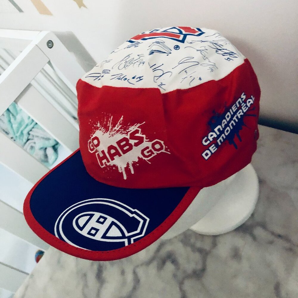 Montreal Canadiens x Réno-Dépôt Hat Cap Signatures RARE Vtg Snapback NHL Hockey